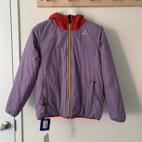 K-Way Kids Jacket in Purple and Red - Picture 1 of 7